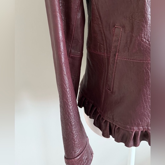 Ann Taylor Deep Red Leather Jacket - Picture 4 of 11